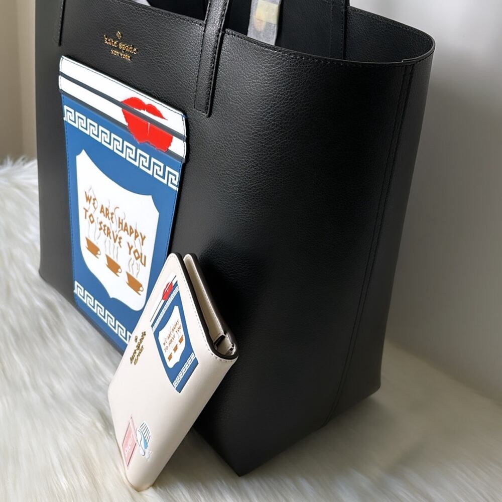 NWT Kate Spade Collectable Bundle Coffee Break Tote Shoulder and Wallet Set - Picture 2 of 11